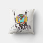 Cute Colorful Peacock Spider Drawing Art Cushion at Zazzle