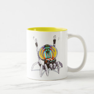 Cute Colorful Peacock Spider Drawing Art Mug