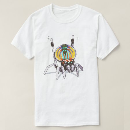 Cute Colorful Peacock Spider Drawing Art Shirt