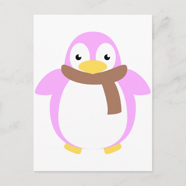 Cute Colorful Penguin in Scarf Postcard (Front)