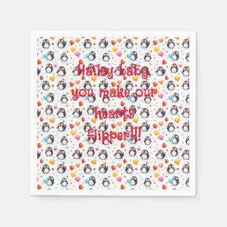 Cute & Colorful Penguin Love Napkins