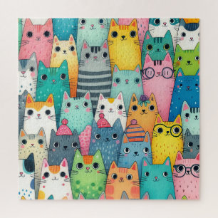 Cute colorful Pet Cats Jigsaw Puzzle