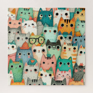Cute colorful Pet Cats  Jigsaw Puzzle