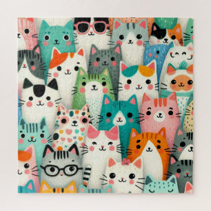 Cute colorful Pet Cats  Jigsaw Puzzle