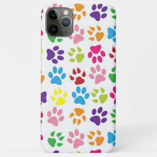 Cute Colorful Pet Paws Print Pattern iPhone 11 Pro Max Case