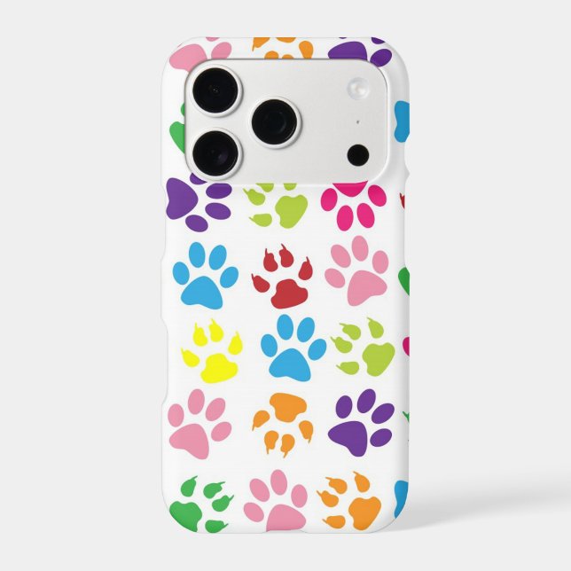 Cute Colorful Pet Paws Print Pattern Iphone Case (Back)