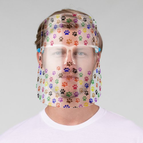 Cute Colorful Pet Print pattern Face Shield