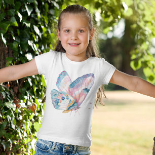 Cute Colorful Pink and Blue Butterfly T-Shirt