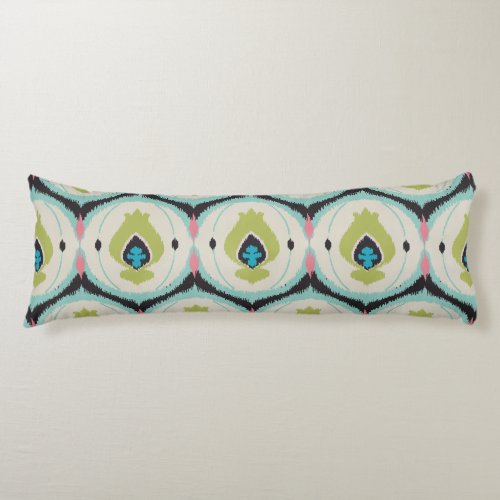 Cute colorful pink green ikat tribal patterns body pillow