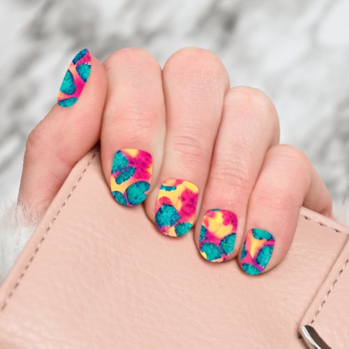 Cute colorful pink minx nail art