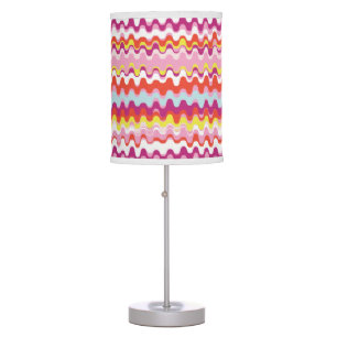 Cute colorful pink red abstract wave pattern table lamp