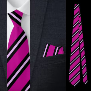 Cute Colorful Pink Stripes Pattern Neck Tie