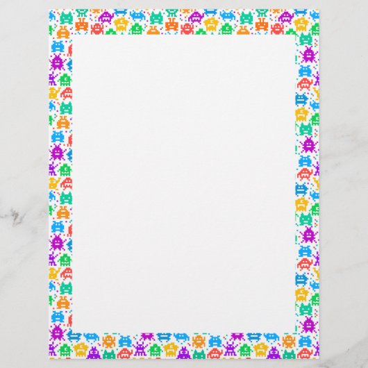 Cute colorful pixelated monsters patterns (Front)
