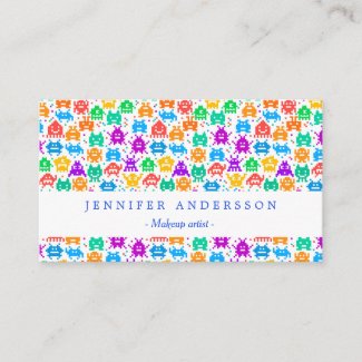 Cute colorful pixelated monsters patterns