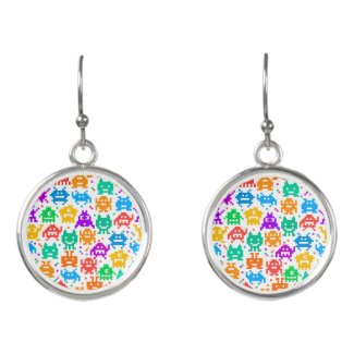 Cute colorful pixelated monsters patterns