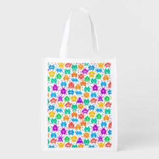 Cute colorful pixelated monsters patterns
