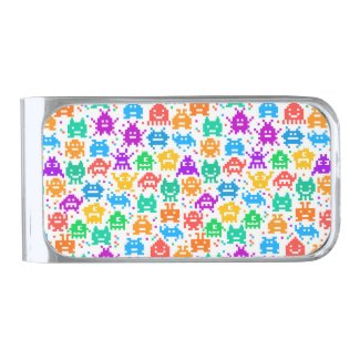 Cute colorful pixelated monsters patterns