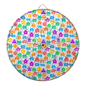 Cute colorful pixelated monsters patterns tableclo dart board