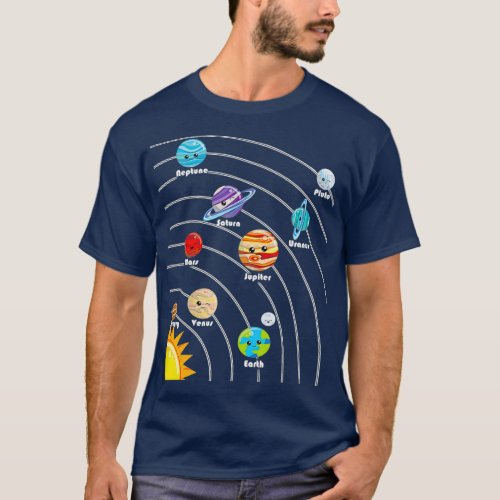 Cute Colorful Planet Solar System Gift For Kids T_Shirt
