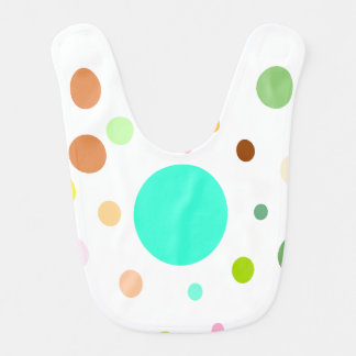Cute Colorful Polka Dot Circles Pattern Baby Bib