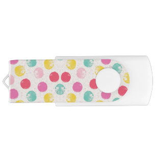 Cute Colorful Polka Dot Pattern Flash Drive