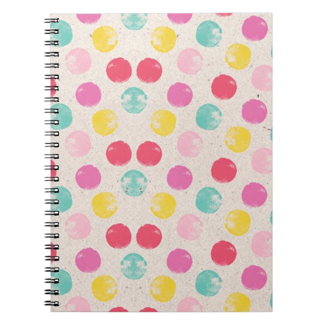 Cute Colorful Polka Dot Pattern Notebook (Front)