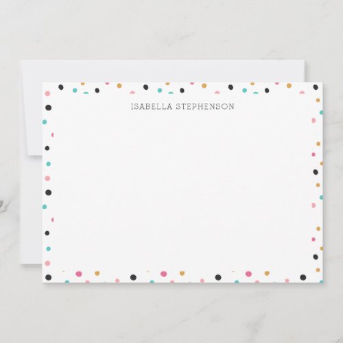 Cute Colorful Polka Dot Pattern Personalized Name Thank You Card