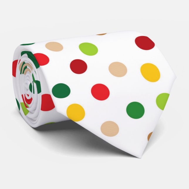 Cute colorful polka dot pattern tie (Rolled)