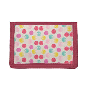 Cute Colorful Polka Dot Pattern Tri-fold Wallet