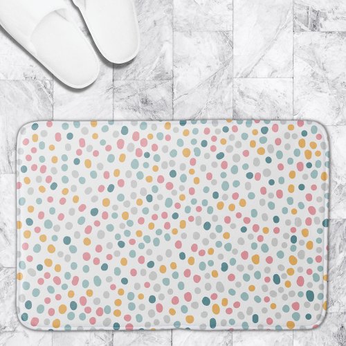 Cute Colorful Polka Dot Spot Pattern Bath Mat