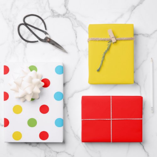 Cute Colorful Polka Dot Theme Wrapping Paper Sheets