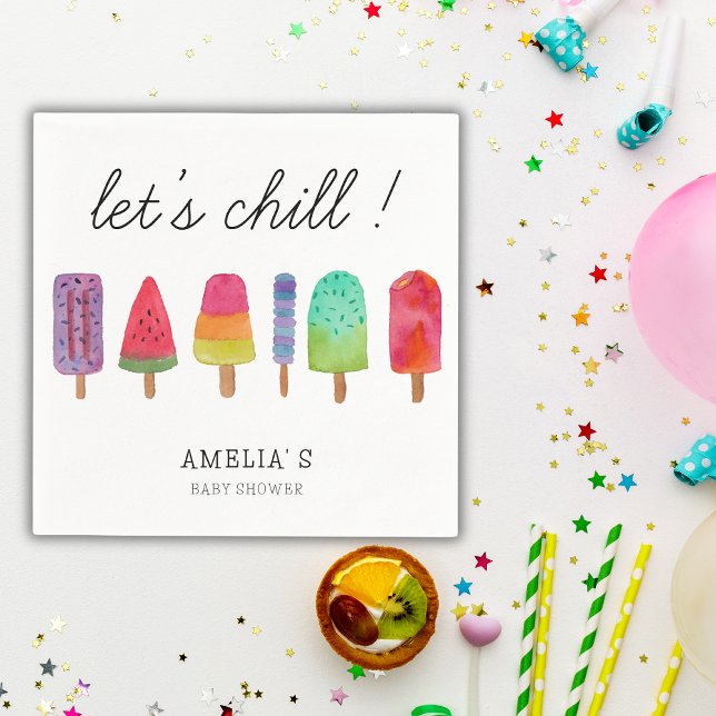 Cute Colorful Popsicle Baby Shower Party  Napkins (Creator Uploaded)