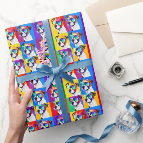 Cute Colorful Portrait of JRT in pop art style Wrapping Paper