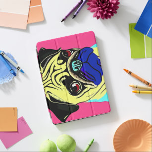 Cute Colorful Pug Pop Art Portrait iPad Air Cover