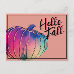 Cute Colorful Pumpkin Postcard