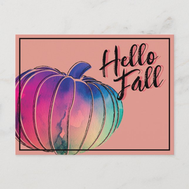 Cute Colorful Pumpkin Postcard (Front)