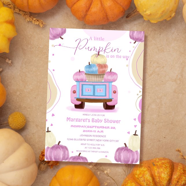 cute colorful pumpkins baby shower Invitation (Creator Uploaded)