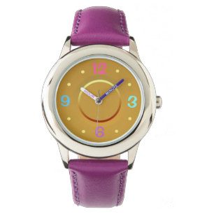 Cute Colorful Purple and Yellow >Girls Watch