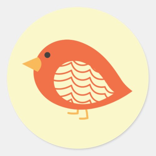 Cute colorful quirky birds classic round sticker