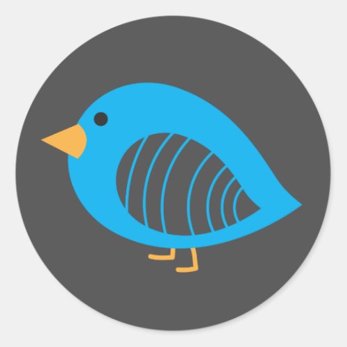 Cute colorful quirky birds classic round sticker