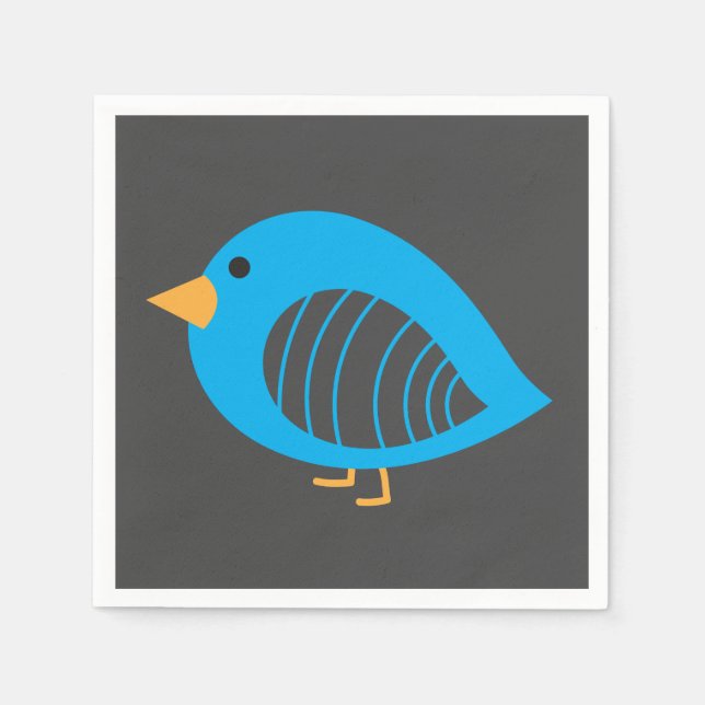 Cute colorful quirky birds napkins (Front)