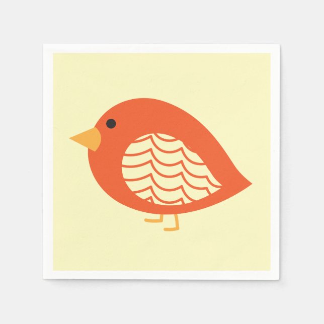 Cute colorful quirky birds napkins (Front)