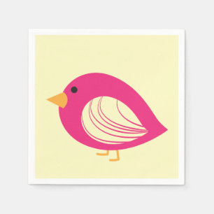 Cute colorful quirky birds napkins