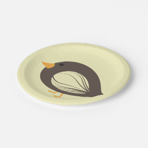 Cute colorful quirky birds paper plate