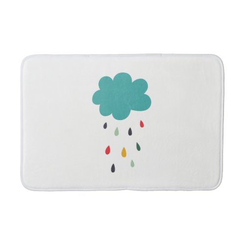 Cute Colorful Rain Cloud Rain Rain Decorative Bath Mat