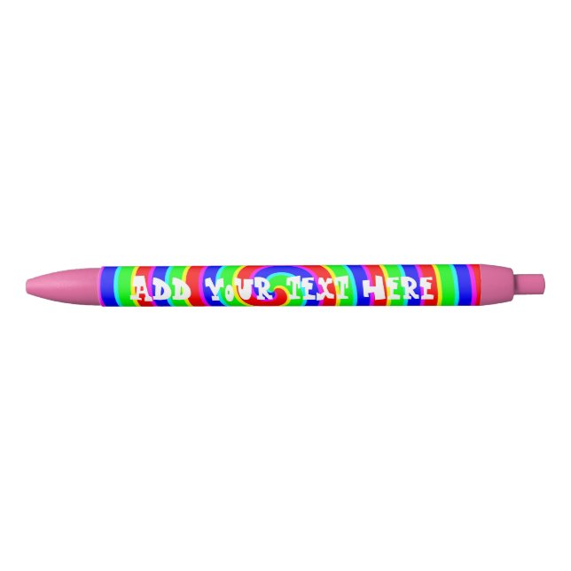 Cute Colorful Rainbow Add Your Text Pen (Front)