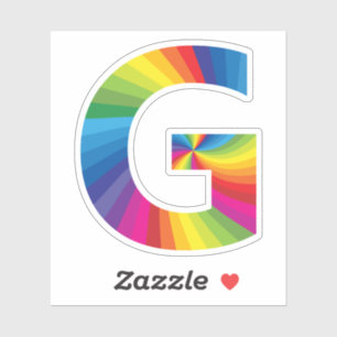 Cute Colorful Rainbow Alphabet G Sticker