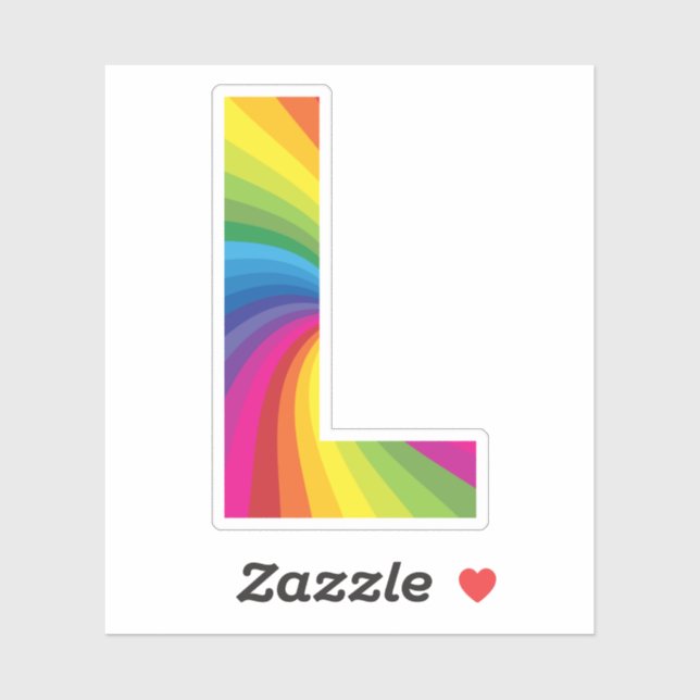 Cute Colorful Rainbow Alphabet L Sticker (Sheet)