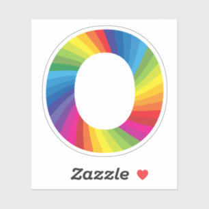 Cute Colorful Rainbow Alphabet O Sticker