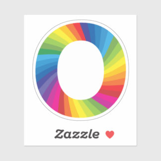 Cute Colorful Rainbow Alphabet O Sticker